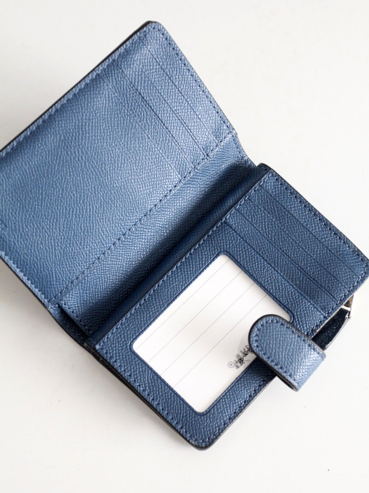Coach blue crossgrain leather wallet