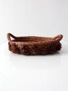 vintage folk art pine needle basket