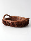 vintage folk art pine needle basket