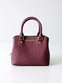Michael Kors Savannah mini satchel in merlot Saffiano leather