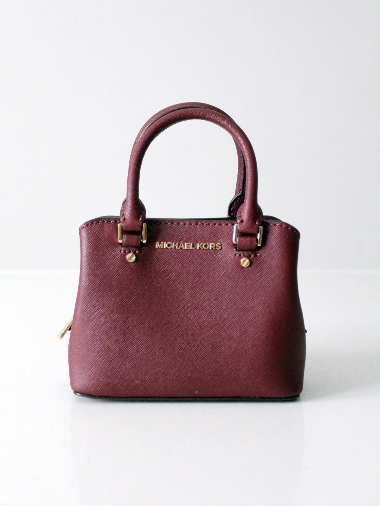Michael Kors Savannah mini satchel in merlot Saffiano leather