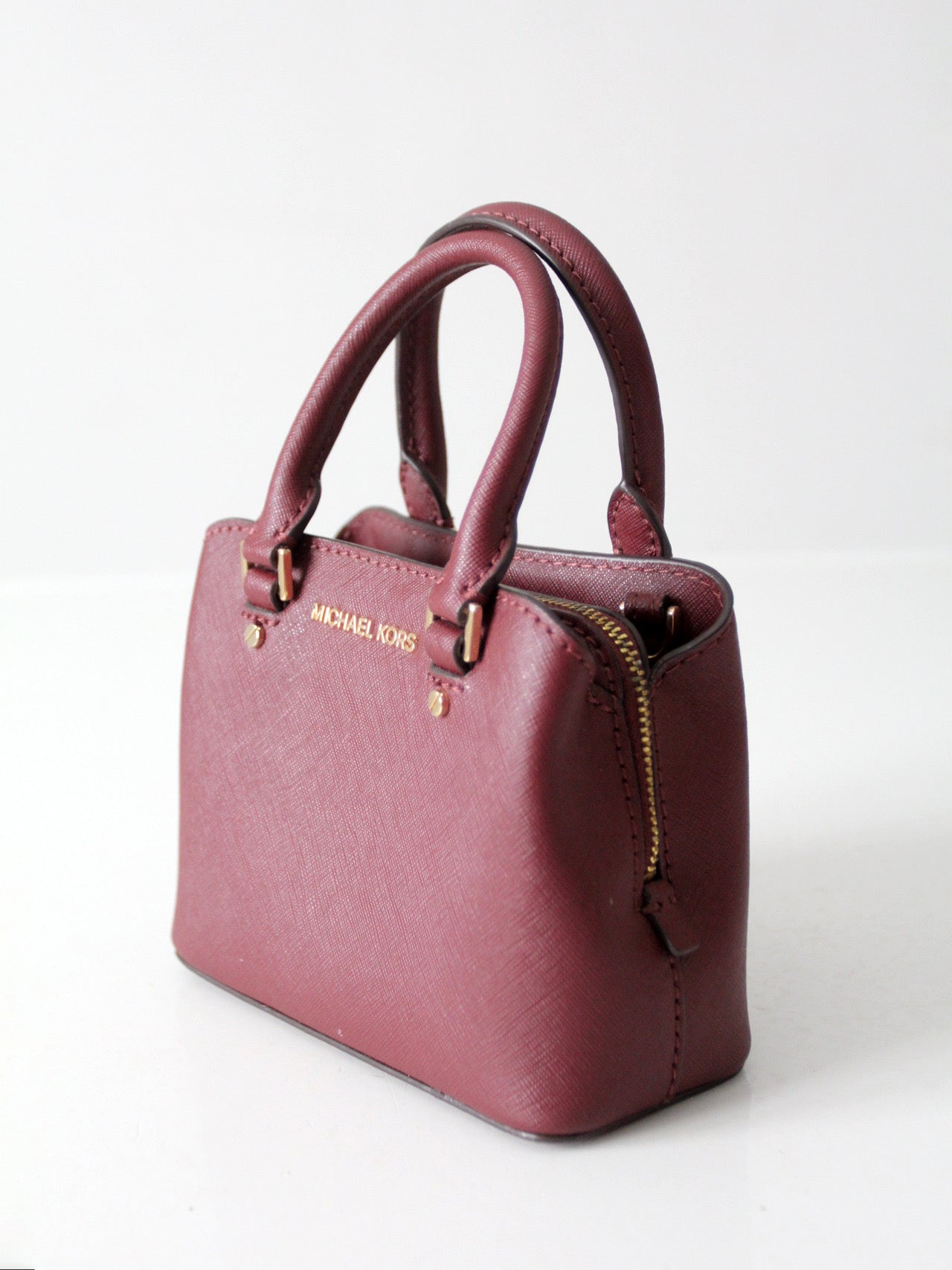 Michael Kors Savannah mini satchel in merlot Saffiano leather