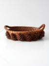 vintage folk art pine needle basket