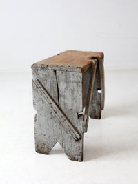 antique primitive bench stool