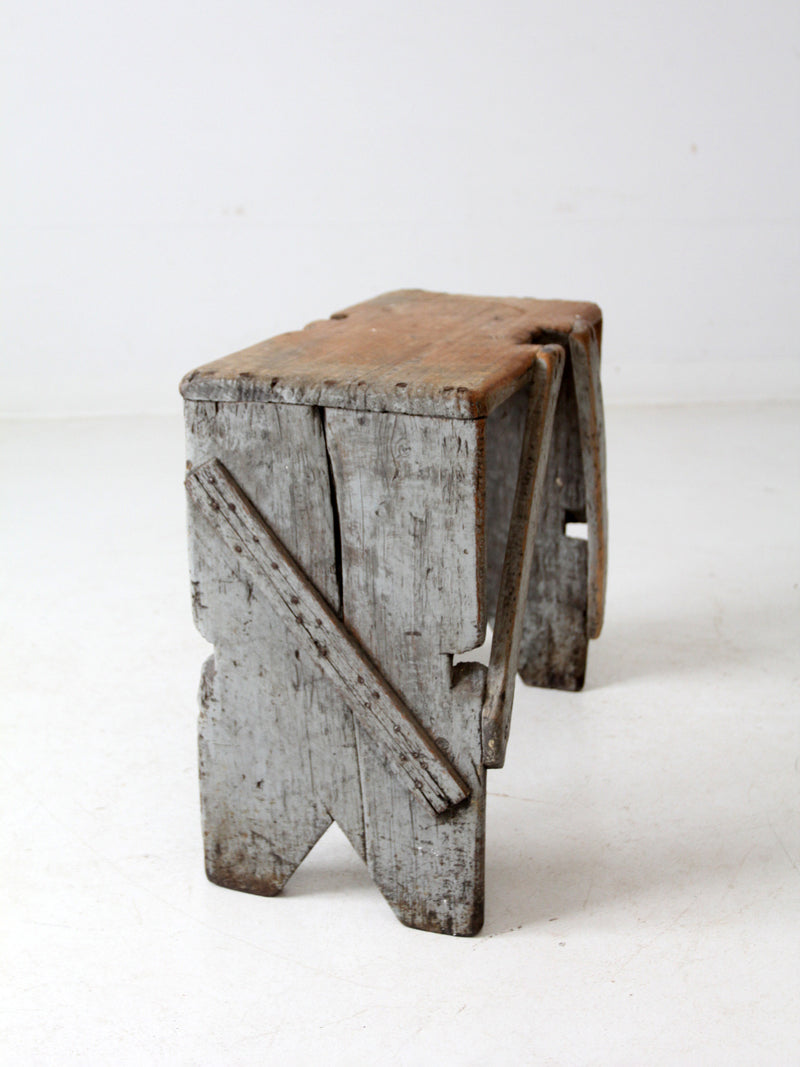 antique primitive bench stool