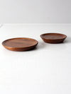 mid century Kustom Kraft walnut plates pair