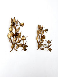 pair of vintage tole candle sconces