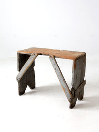 antique primitive bench stool