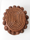vintage folk art pine needle basket