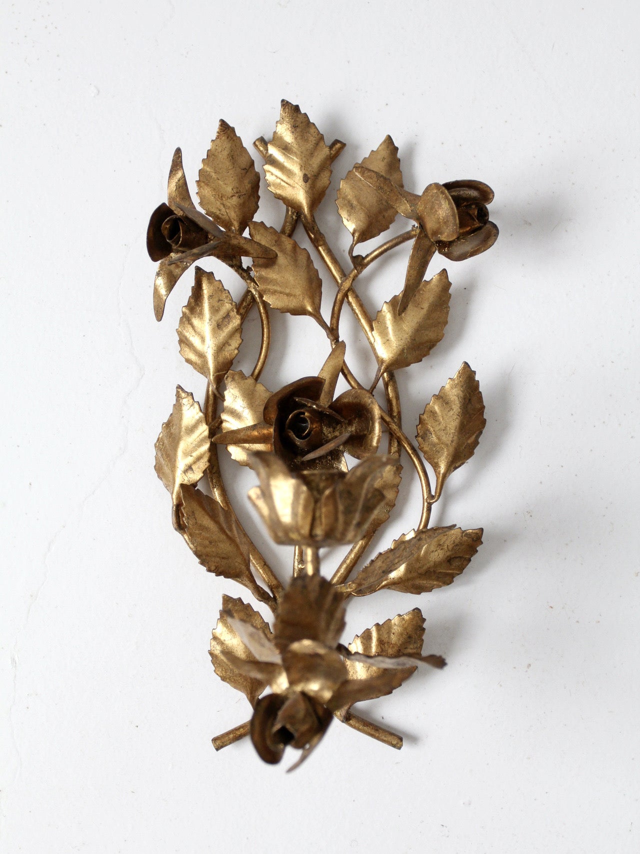 pair of vintage tole candle sconces