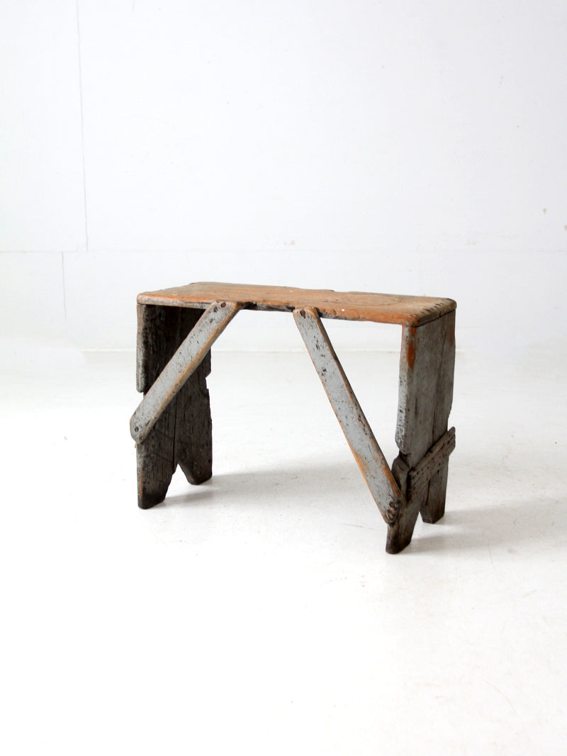 antique primitive bench stool