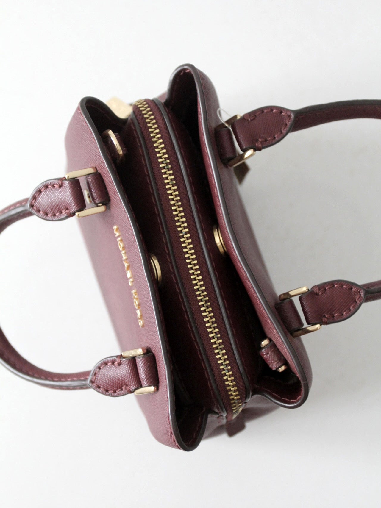 Michael Kors Savannah mini satchel in merlot Saffiano leather