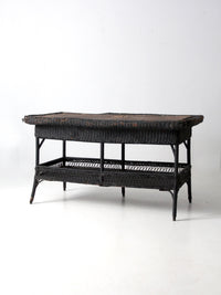 antique wicker library table