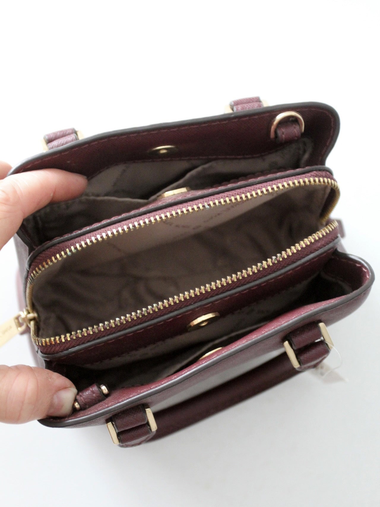 Michael Kors Savannah mini satchel in merlot Saffiano leather