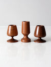 vintage handmade wood vessels set