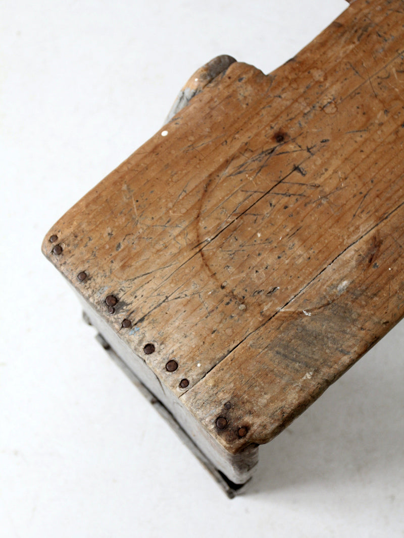 antique primitive bench stool