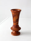 mid-century hand-carved wood vase