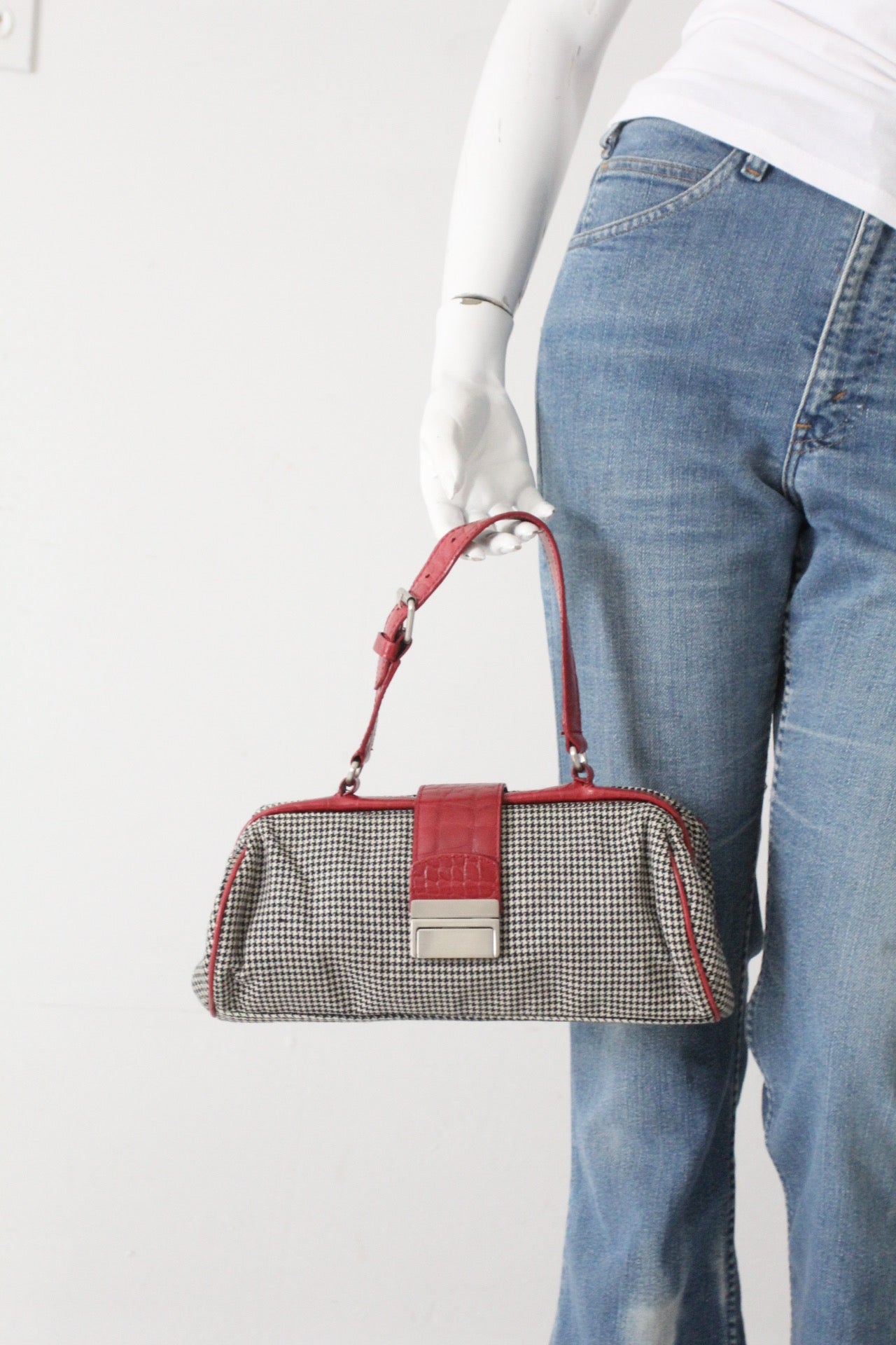 vintage Cynthia Rowley houndstooth shoulder bag