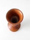 mid-century hand-carved wood vase