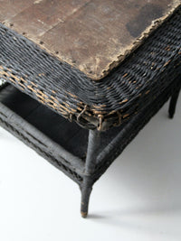 antique wicker library table