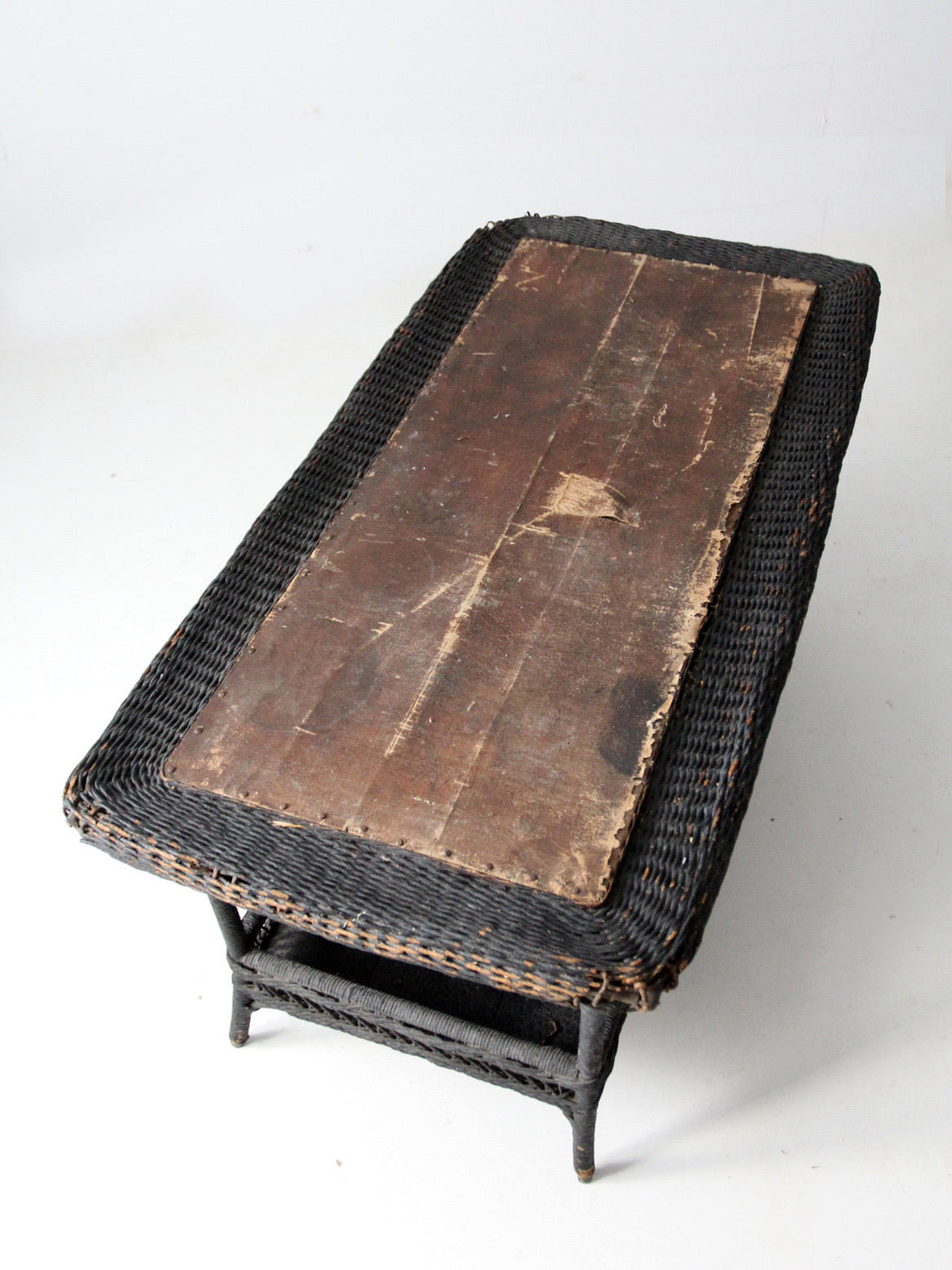 antique wicker library table 86 Vintage