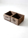 antique double bin wooden crate