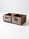 antique double bin wooden crate