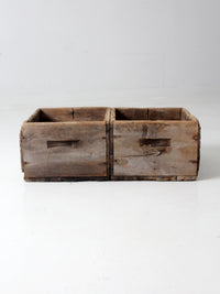 antique double bin wooden crate