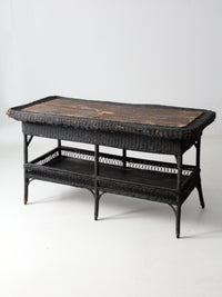 antique wicker library table