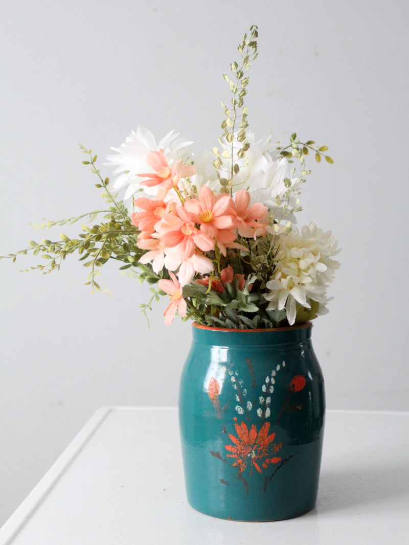 vintage hand-painted stoneware cookie jar vase