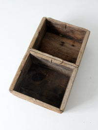 antique double bin wooden crate