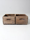 antique double bin wooden crate