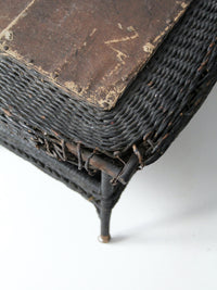 antique wicker library table