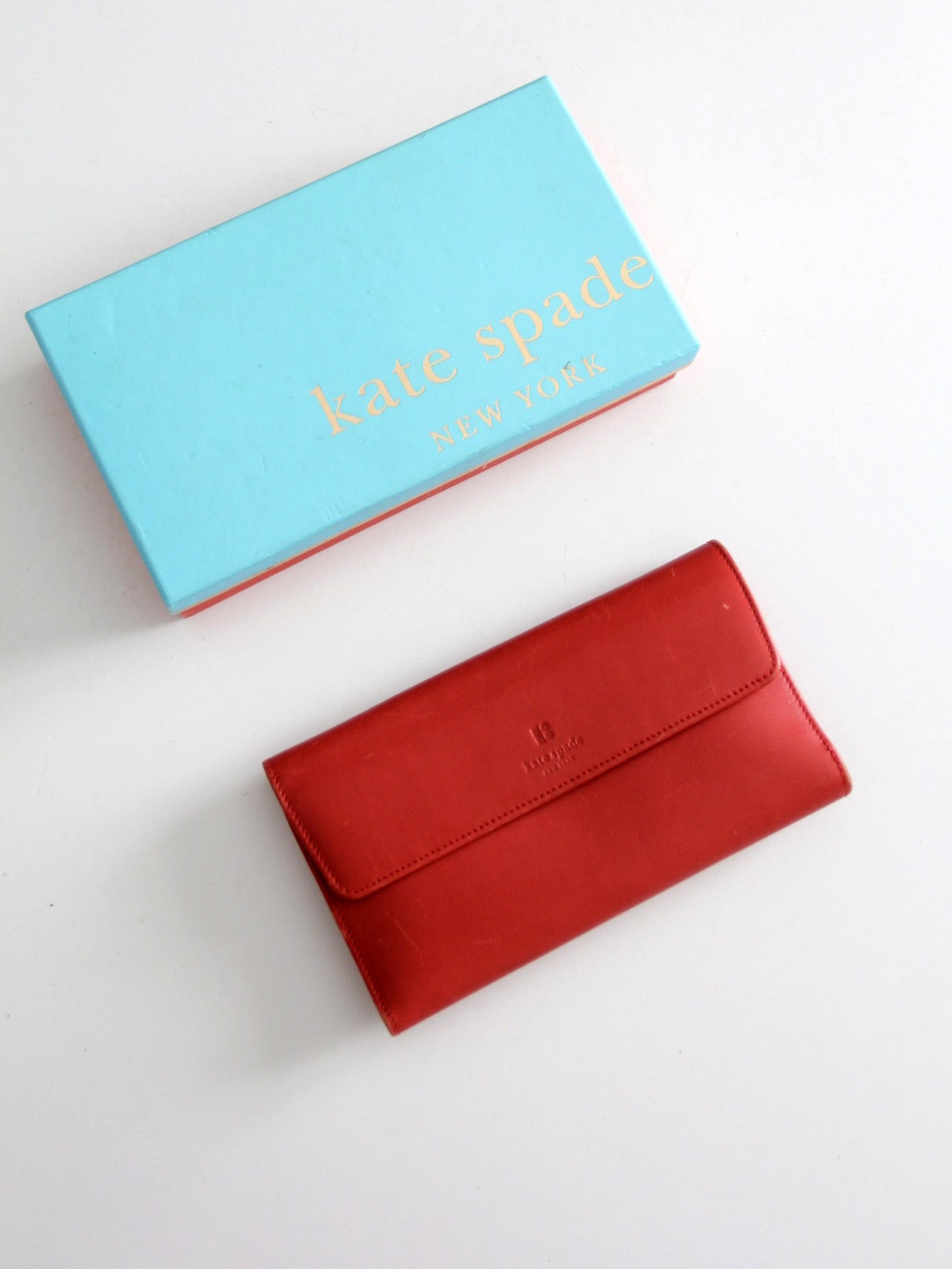 Kate Spade red leather wallet with original box