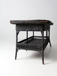 antique wicker library table