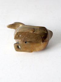 mid-century brass bird figurine