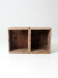 antique double bin wooden crate