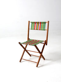 vintage kid's stripe canvas folding chair