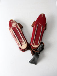 antique wooden ice skates | vintage winter decor