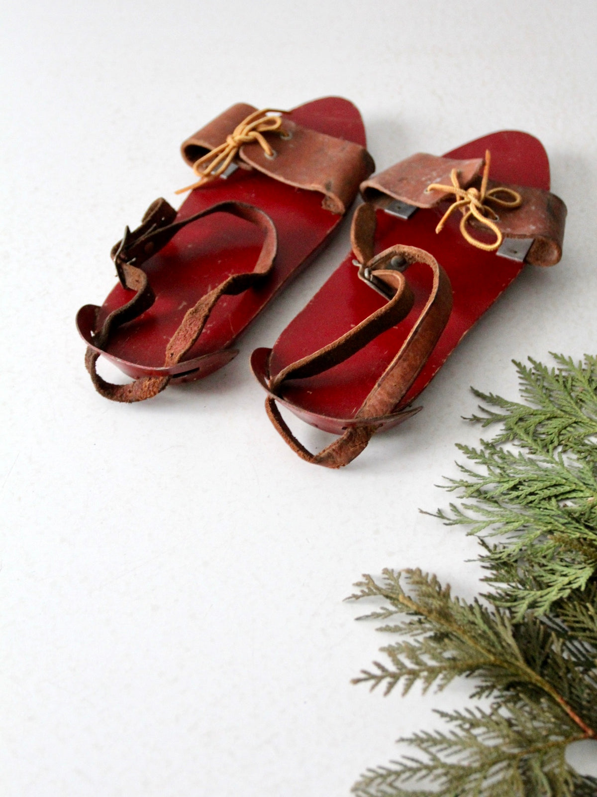 antique wooden ice skates | vintage winter decor