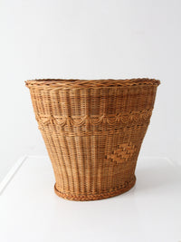 vintage woven wicker basket