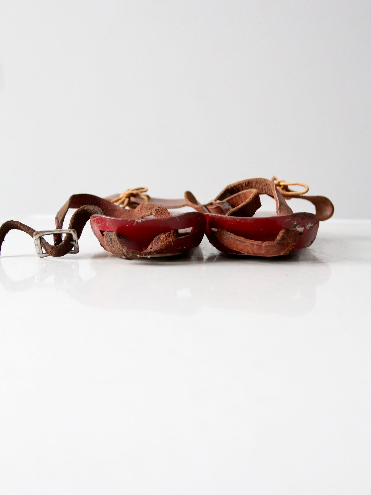 antique wooden ice skates | vintage winter decor