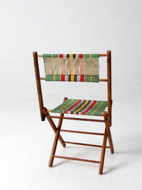 vintage kid's stripe canvas folding chair