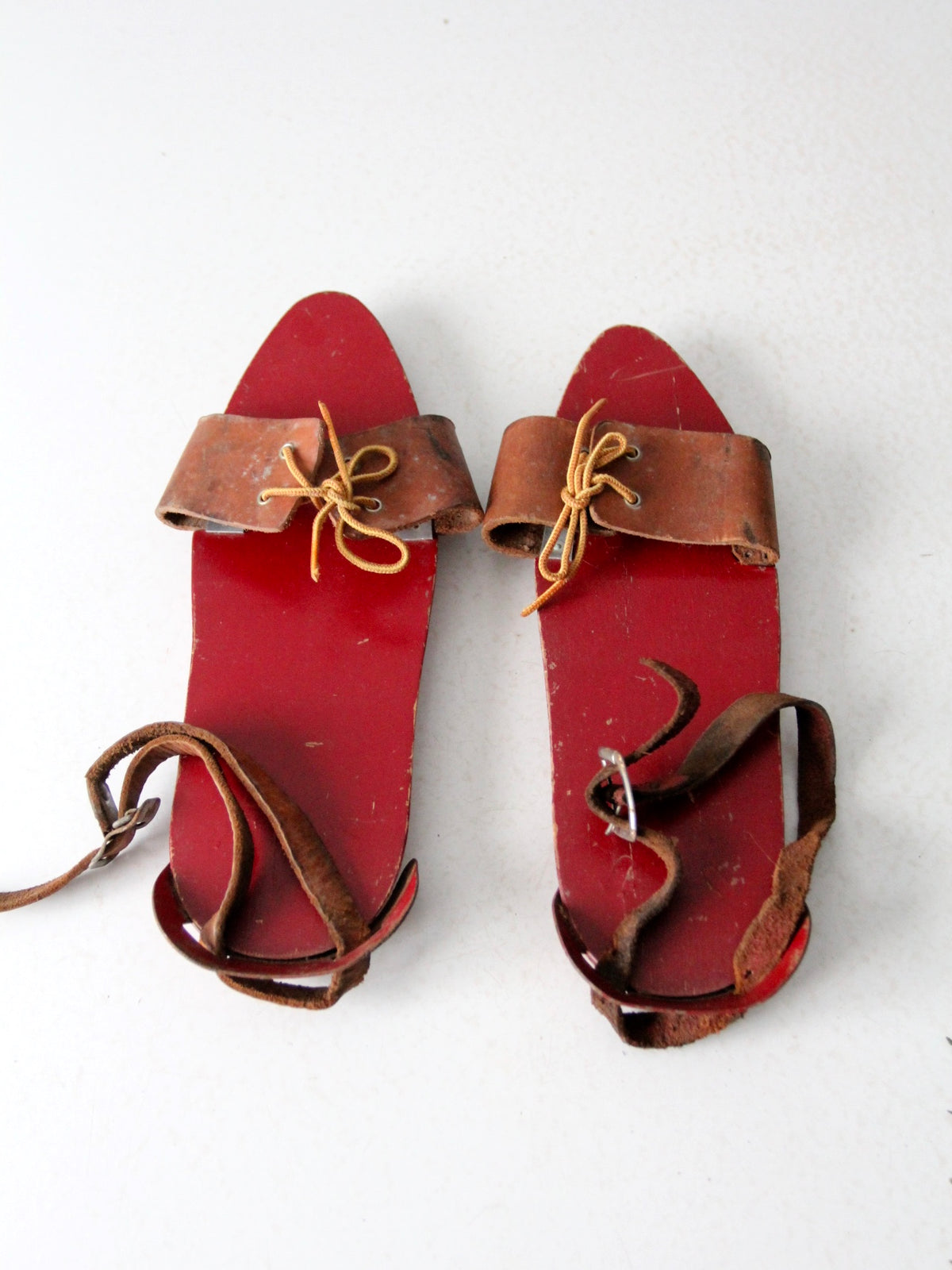 antique wooden ice skates | vintage winter decor