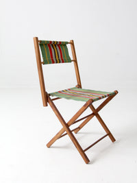 vintage kid's stripe canvas folding chair