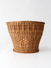 vintage woven wicker basket