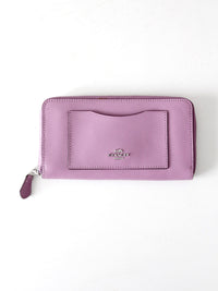 Coach violet orchid leather zip wallet