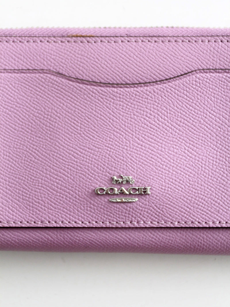Coach violet orchid leather zip wallet