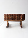 vintage wicker planter basket on rocker base