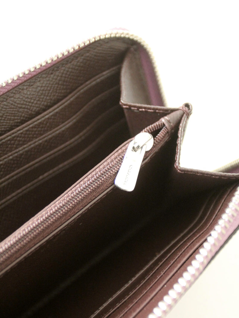 Coach violet orchid leather zip wallet